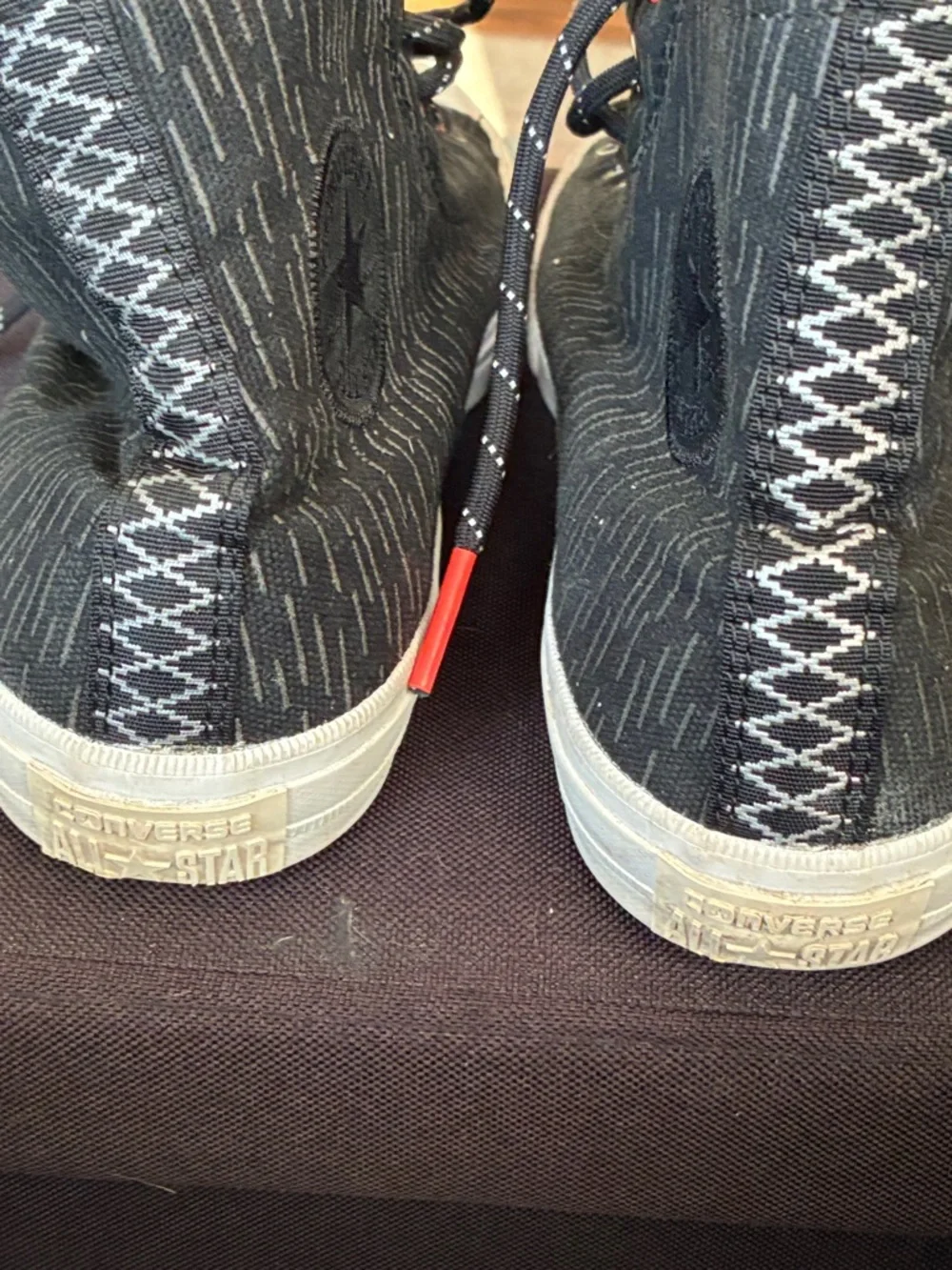 Converse Black High-Top Sneakers with Red Lining - Picture 3 of 3